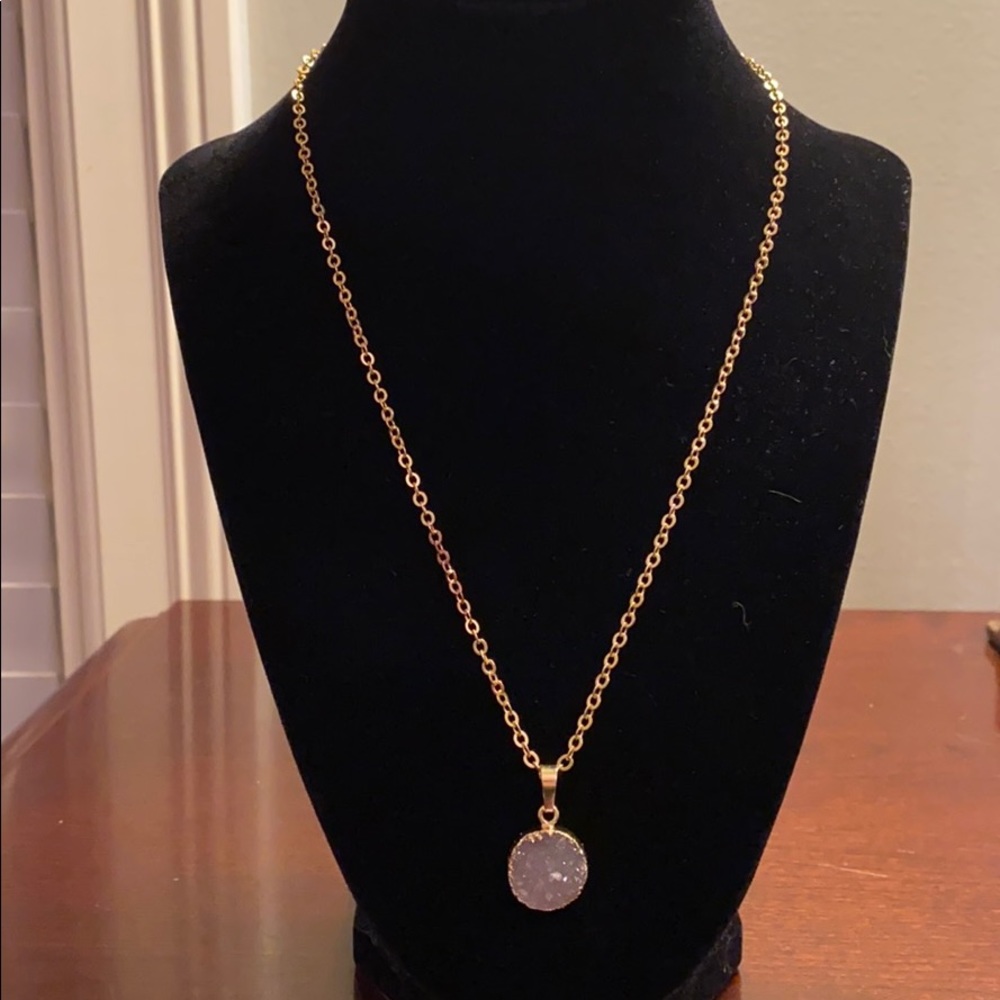 Natural Druzy Stone Necklace